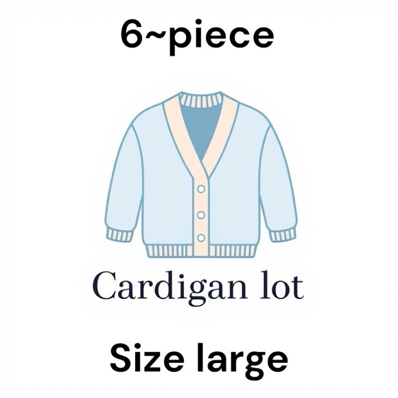 Sweaters - 6~piece Cardigan lot sz LARGE